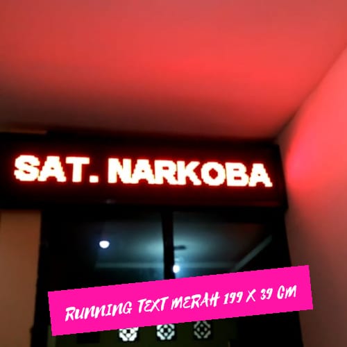 Running Text Merah 199 x 23 cm - IMAGE CCTV SUKABUMI