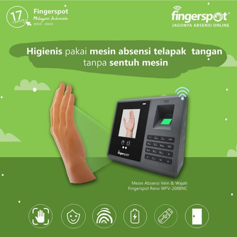 Mesin Absensi Telapak Tangan Tanpa sentuh mesin WFV-208BNC - IMAGE CCTV SUKABUMI